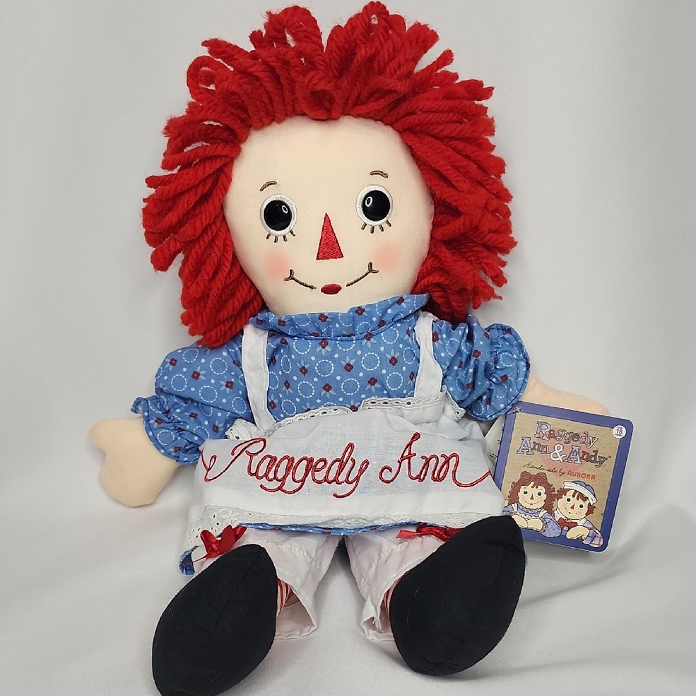 Hasbro Raggedy Ann Doll with Red Hair and Blue Dress